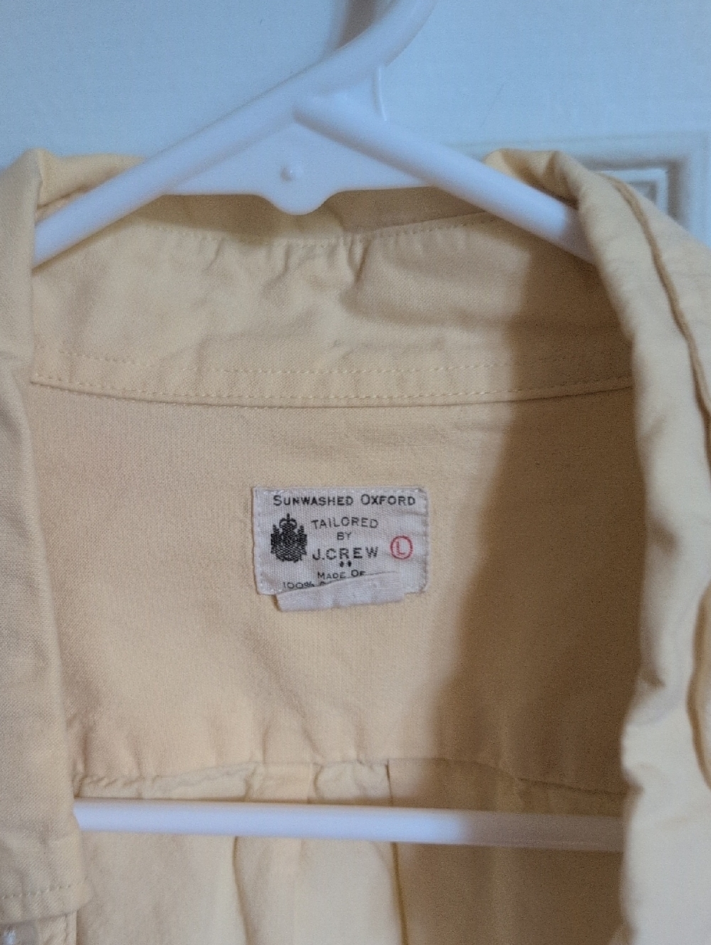J. Crew Sunwashed Oxford Shirt in Soft Yellow